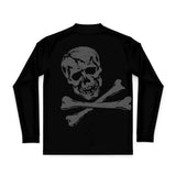 Long Sleeve V-neck Jolly Roger Black Out