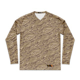 Long Sleeve V-neck Tiger Stripe Brown Out